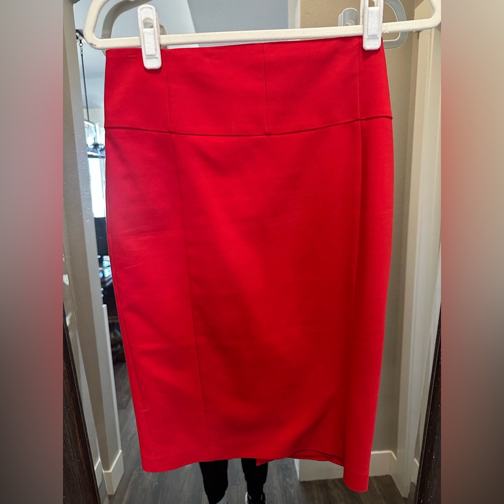 Express Vibrant Red Pencil Skirt